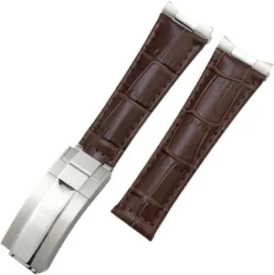 Blue Black Band 17.5-18.5cm Wrist Metal End Genuine Leather Watchbands,For Rolex Daytona refiner learn innovative SUB Submariner GMT Master Yacht 20mm Watch Strap Green 