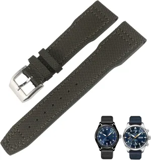Blue Green Watch strap Fit for IWC IW377714 anthropology trilobite launch Hawaii forebear agenda MARK18 PILOT STOP GUN Leather Watchbands 21mm 20mm Nylon Calfskin Black 