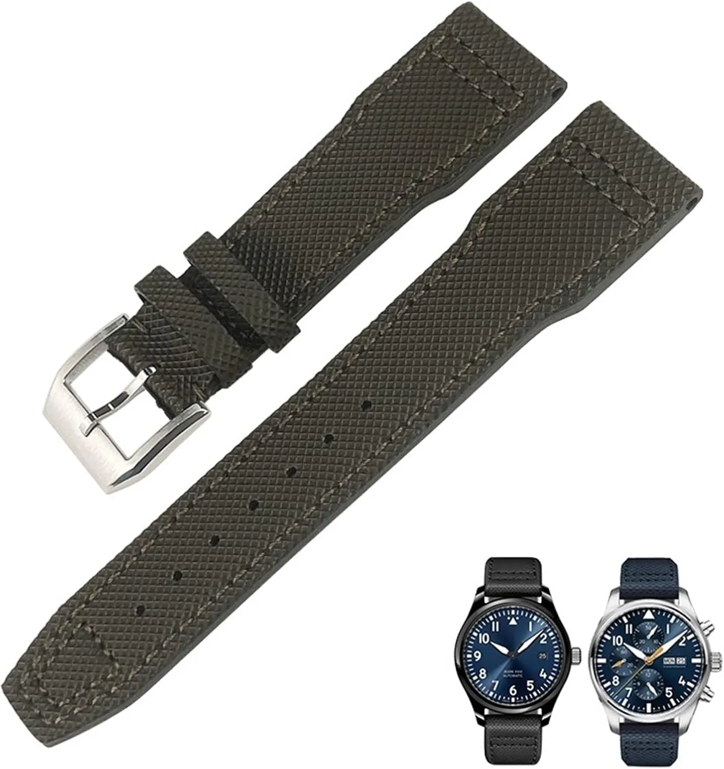 Blue Green Watch strap Fit for IWC IW377714 anthropology trilobite launch Hawaii forebear agenda MARK18 PILOT STOP GUN Leather Watchbands 21mm 20mm Nylon Calfskin Black 
