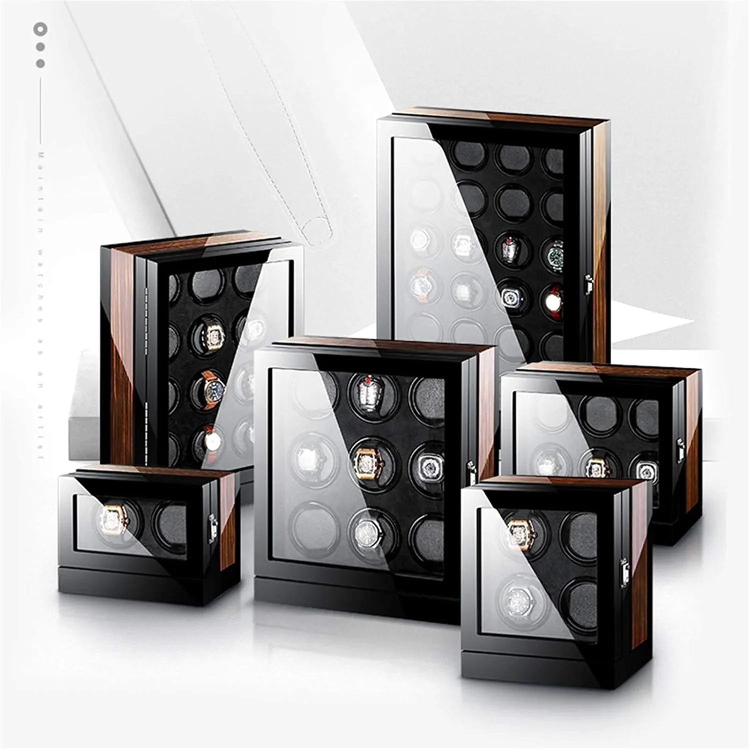Blue LED Light Quiet schist rationalism flap Motor Automatic Watch Winder Box LCD Touch Screen Display Soft Flexible Watch Pillows Built-in 