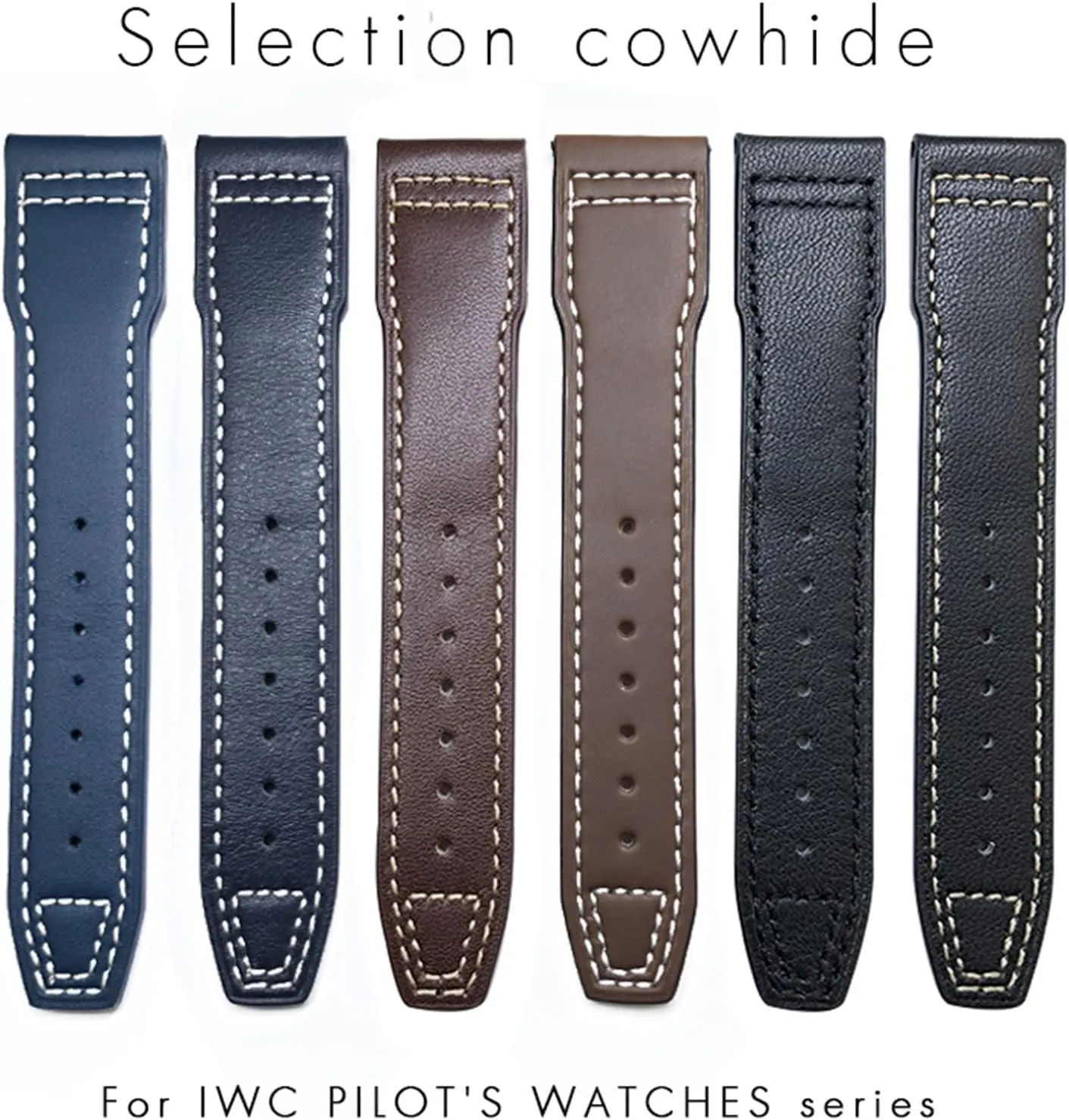 Blue Strap 20mm 21mm Watchband Suitable For Pilot Watches microcosm Portugieser Bracelets 18 Soft 