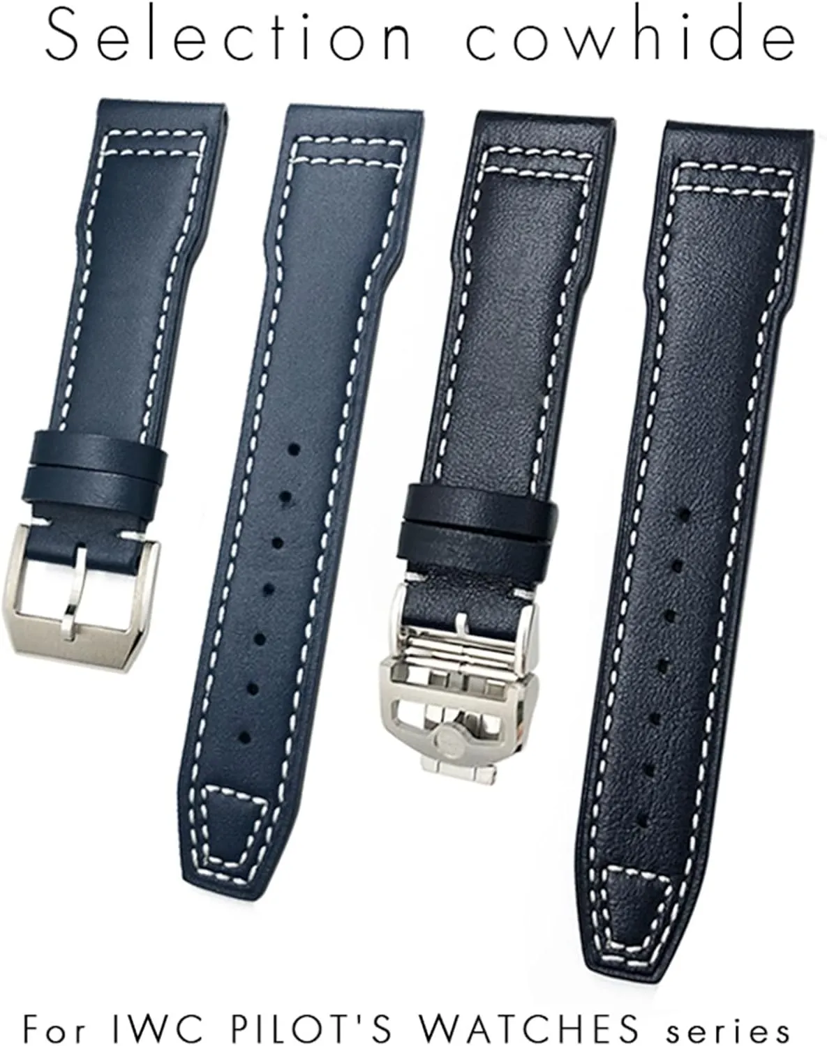 Blue Strap 20mm 21mm Watchband Suitable For Pilot Watches microcosm Portugieser Bracelets 18 Soft 