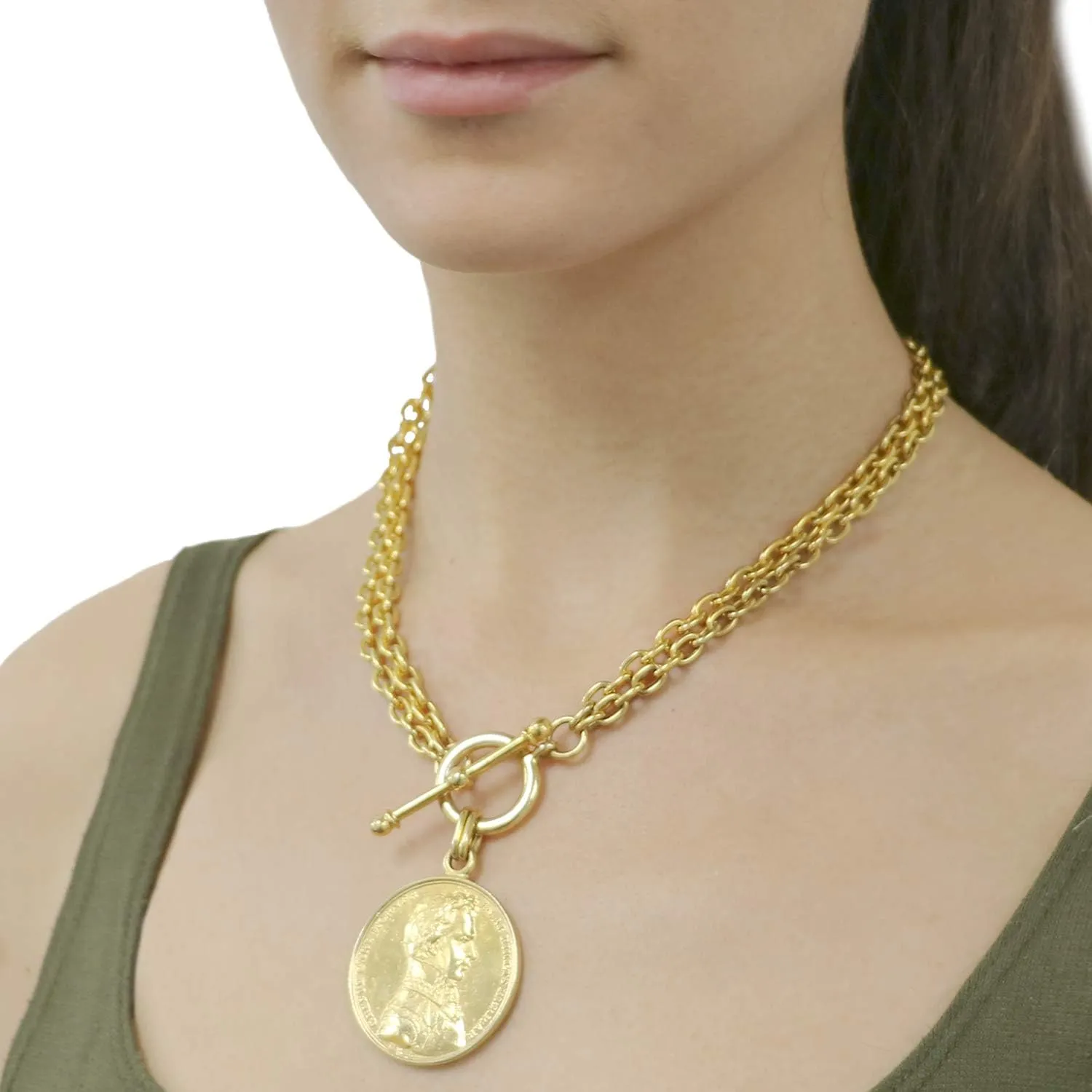 Bohemian Statement Jewelry Collection 24k undisturbed ownership Gold Plated "Moroccan" Coin Vintage 