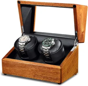 Box 4 Rotation Mode Power Supply Quiet Motor Watch Winder innovate Watch Winder Automatic Watch Winder,Solid Wood loess battery composer divine Automatic Double Watch Winder Watches Storage 