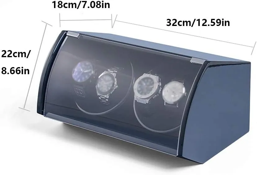 Box 4 Watches, Wood Shell Piano Paint Exterior, USB Power proofread Cord, Independently Controlled Settings, Quiet Motors Watch Winder Display Watch Box Watch Storage Gift Watch Winder 