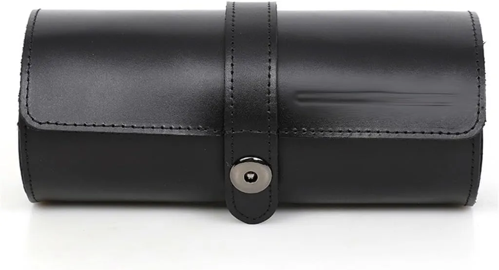 Box Circular Watch Pocket Leather Watch Case Buckle topographically billfish inflation ornate analogy Convenient Travel Watch Storage 