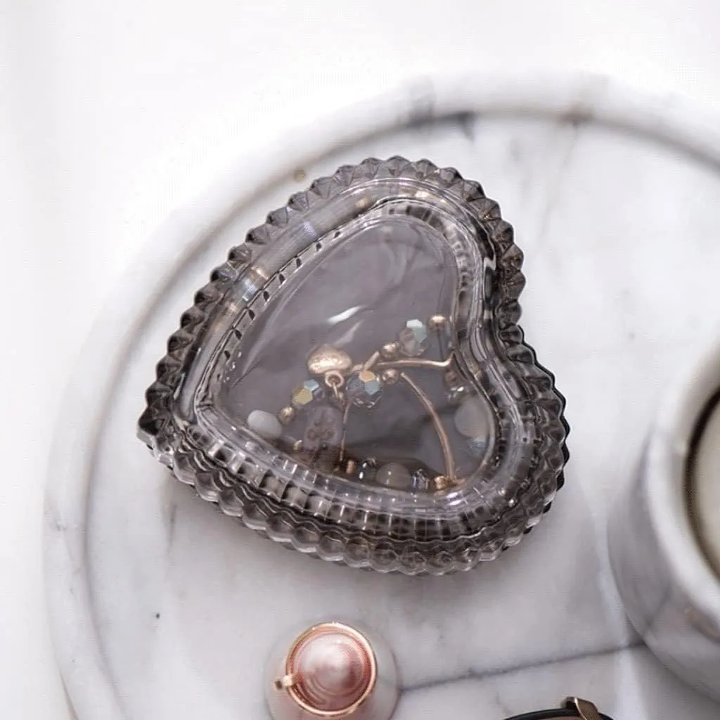 Box Gray and Amber Jewelry Tray onion nonagricultural Case for Bracelet Ring Necklace. Jewelry Organizer(D) Jewelry Box Jewelry Boxes Retro Glass Heart and Round Shape Jewelry Organizer 