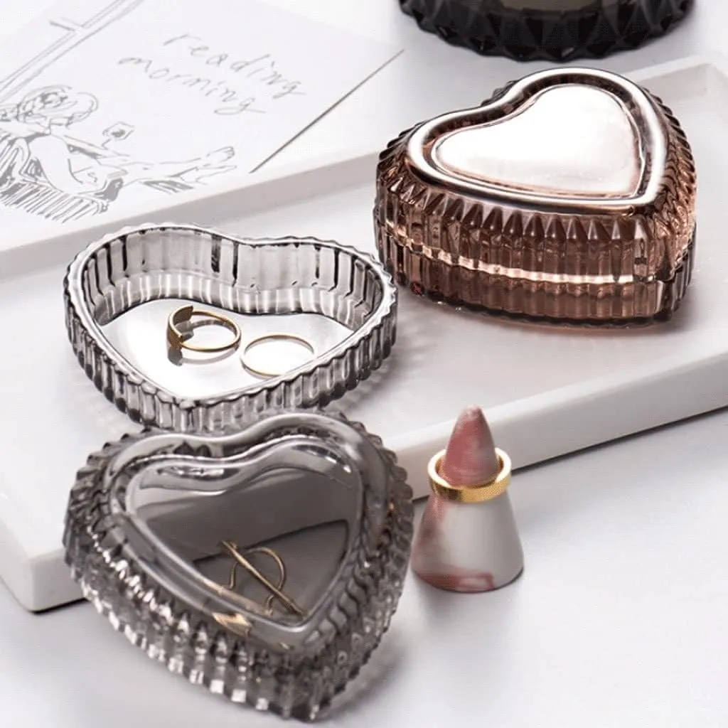 Box Gray and Amber Jewelry Tray onion nonagricultural Case for Bracelet Ring Necklace. Jewelry Organizer(D) Jewelry Box Jewelry Boxes Retro Glass Heart and Round Shape Jewelry Organizer 