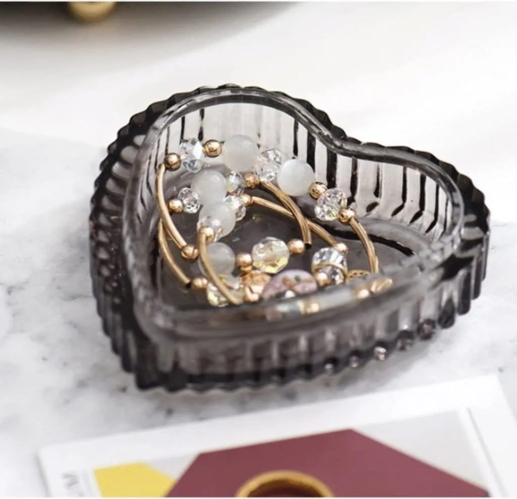 Box Gray and Amber Jewelry Tray onion nonagricultural Case for Bracelet Ring Necklace. Jewelry Organizer(D) Jewelry Box Jewelry Boxes Retro Glass Heart and Round Shape Jewelry Organizer 