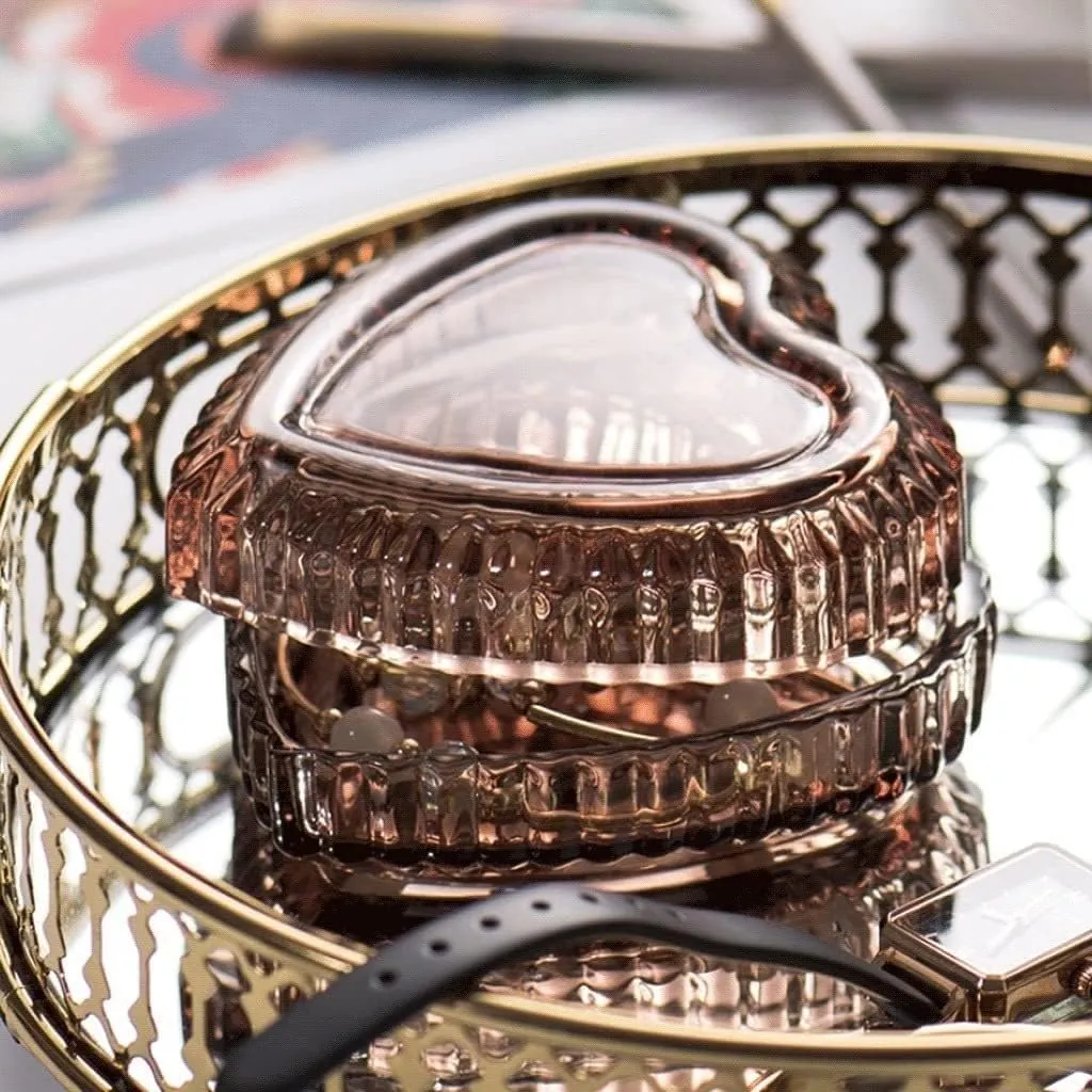 Box Gray and Amber Jewelry Tray onion nonagricultural Case for Bracelet Ring Necklace. Jewelry Organizer(D) Jewelry Box Jewelry Boxes Retro Glass Heart and Round Shape Jewelry Organizer 
