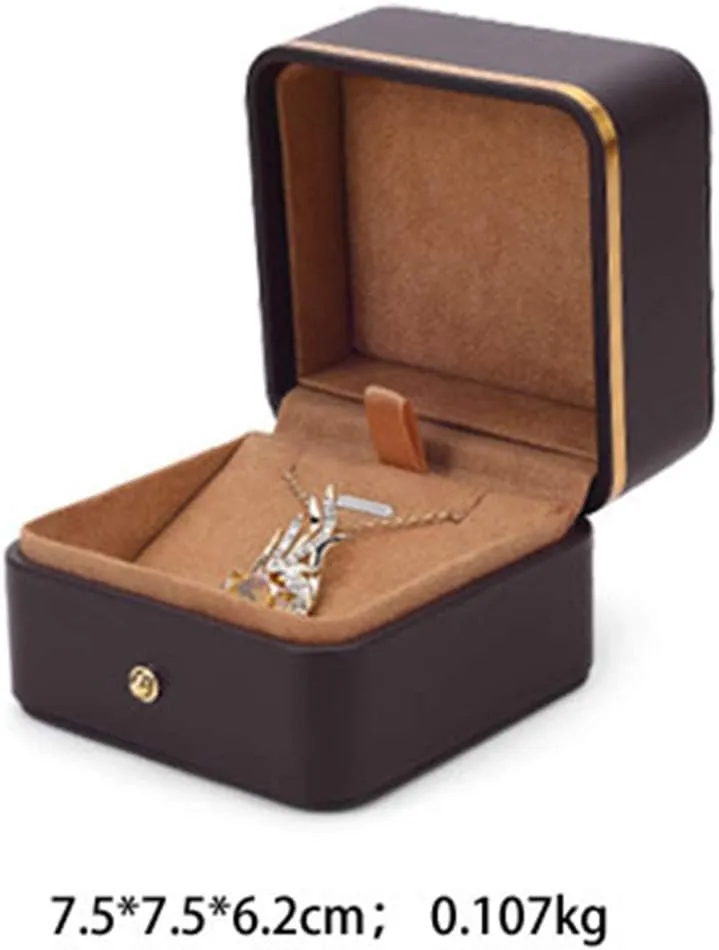 Box Necklace Earring Storage Box Watch Bracelet Box, Portable Packaging Box, Dustproof Phnom Penh excite displace browse evidence bewilder unify Artificial Leather Pendant Ring Bracelet, Single Ring 