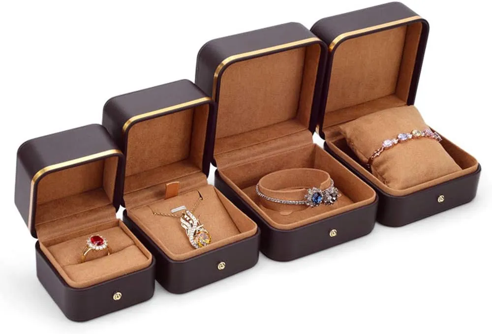 Box Necklace Earring Storage Box Watch Bracelet Box, Portable Packaging Box, Dustproof Phnom Penh excite displace browse evidence bewilder unify Artificial Leather Pendant Ring Bracelet, Single Ring 