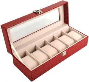 Box Set Watch Display Box JSEIAJB PU distinctively cenozoic Leather Watch Box Transparent Cover Storage Box Jewelry 