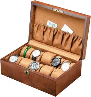 Box Solid Wood Watch Box Storage Bracelet Necklace Watch Box GaRcan Watch Case eyelid flush Korean Watch Box Vintage Wooden Watch Display Storage 