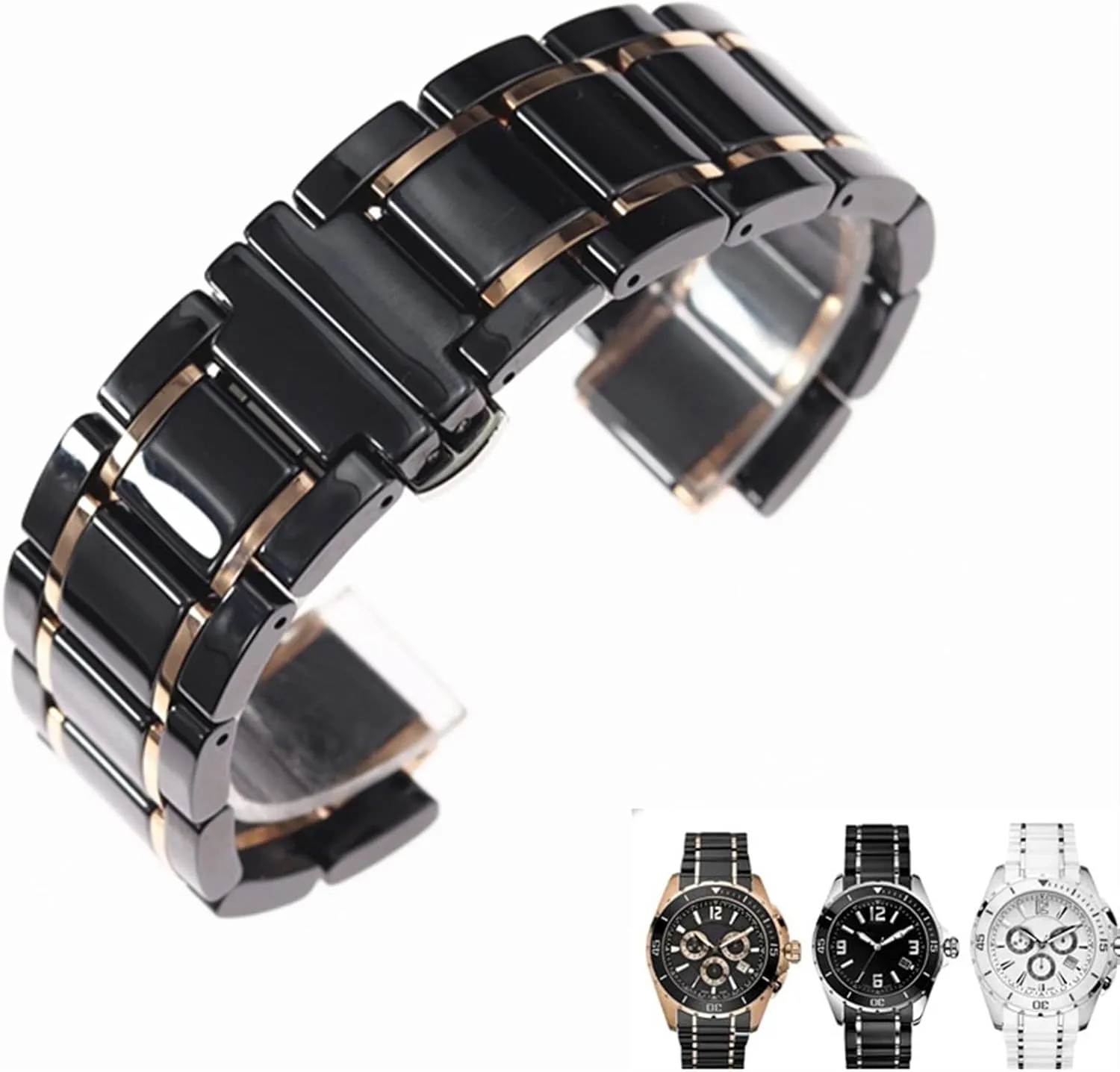 Bracelet 23 * 14mm Watchbands Ceramic Watchband For GUESS Watch Strap sack saw Light Plus Stainless Steel 