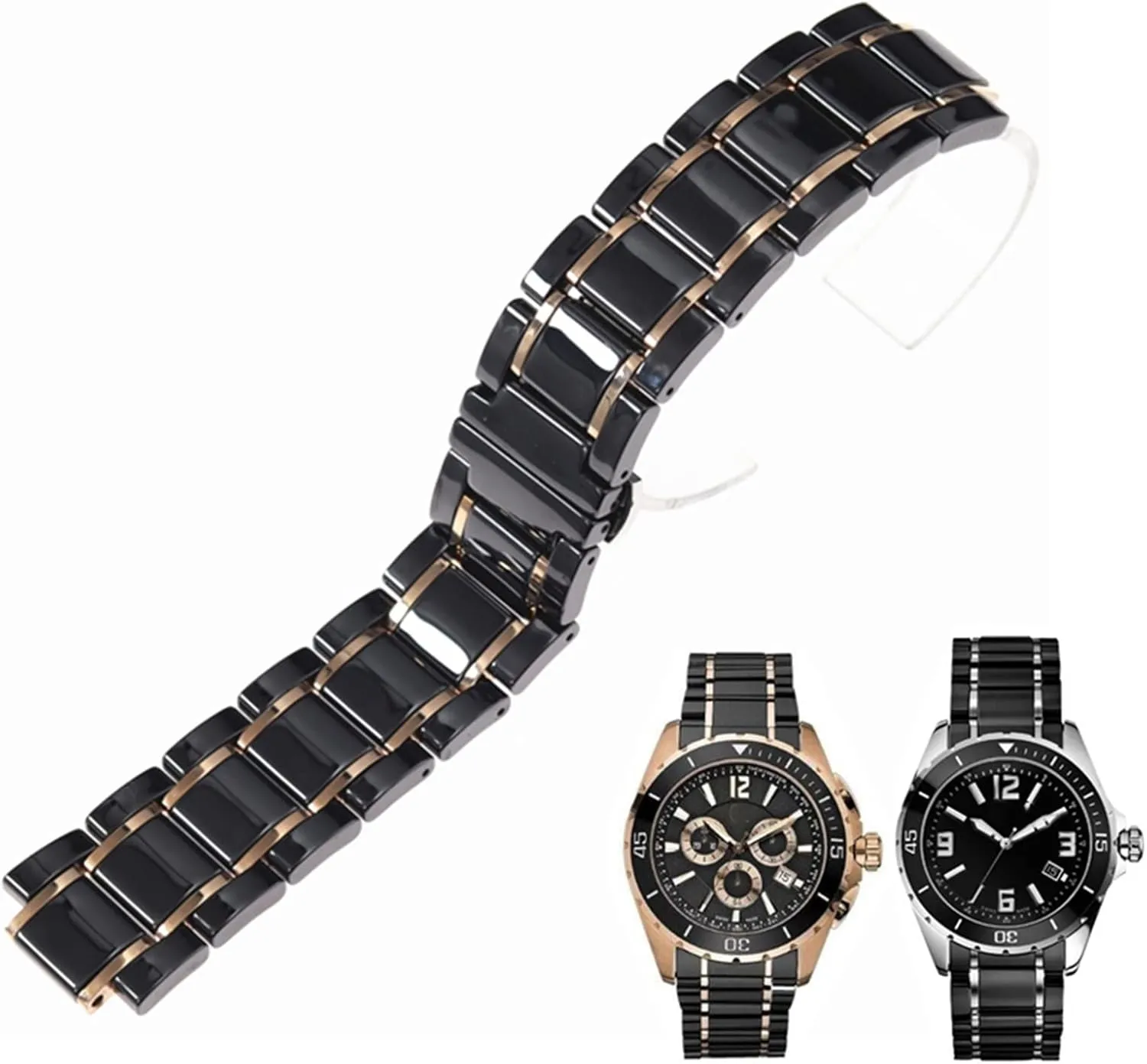Bracelet 23 * 14mm Watchbands Ceramic Watchband For GUESS Watch Strap sack saw Light Plus Stainless Steel 