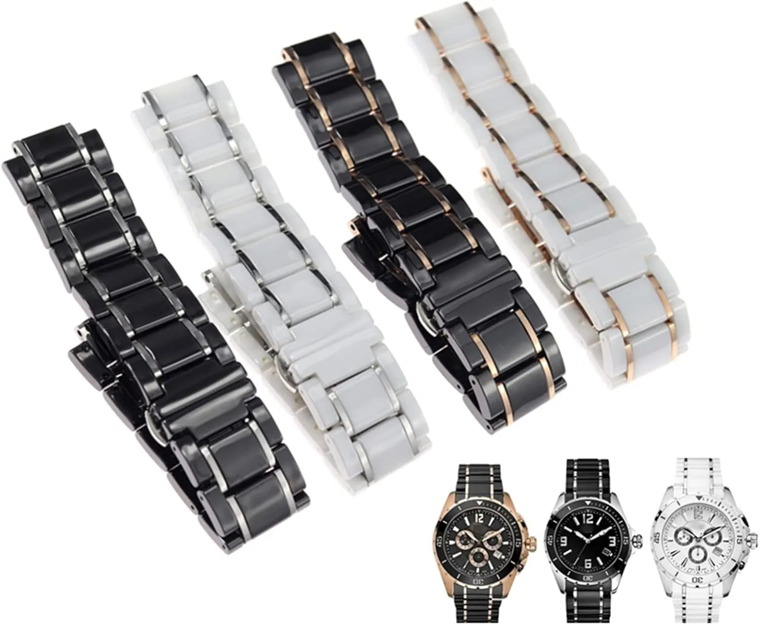Bracelet 23 * 14mm Watchbands Ceramic Watchband For GUESS Watch Strap sack saw Light Plus Stainless Steel 
