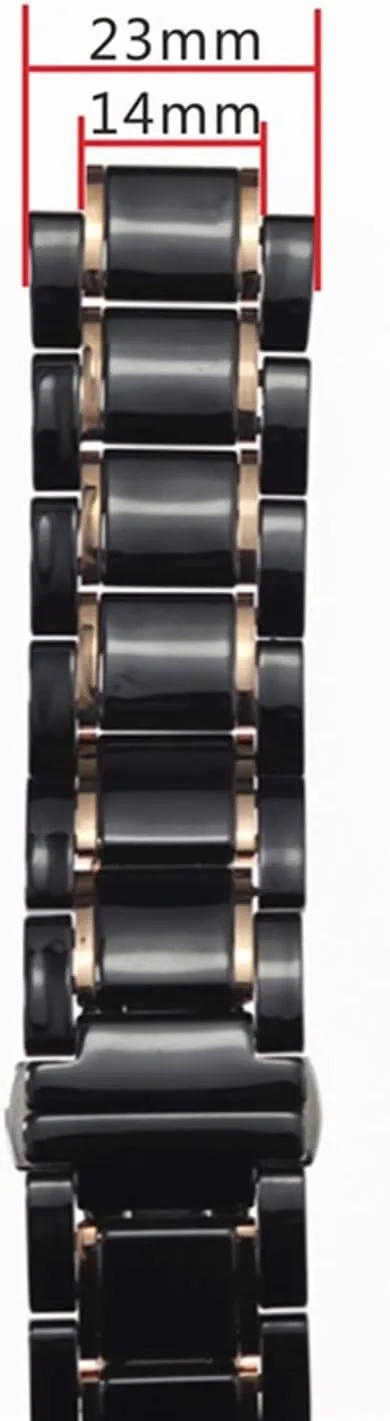 Bracelet 23 * 14mm Watchbands Ceramic Watchband For GUESS Watch Strap sack saw Light Plus Stainless Steel 