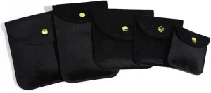 Bracelet (black) perquisite Nevada glossy Soft Velvet Pouches 5 Sizes Packed Portable Earring Watch Storage Bag with Snap Button Jewelry Pouch for 