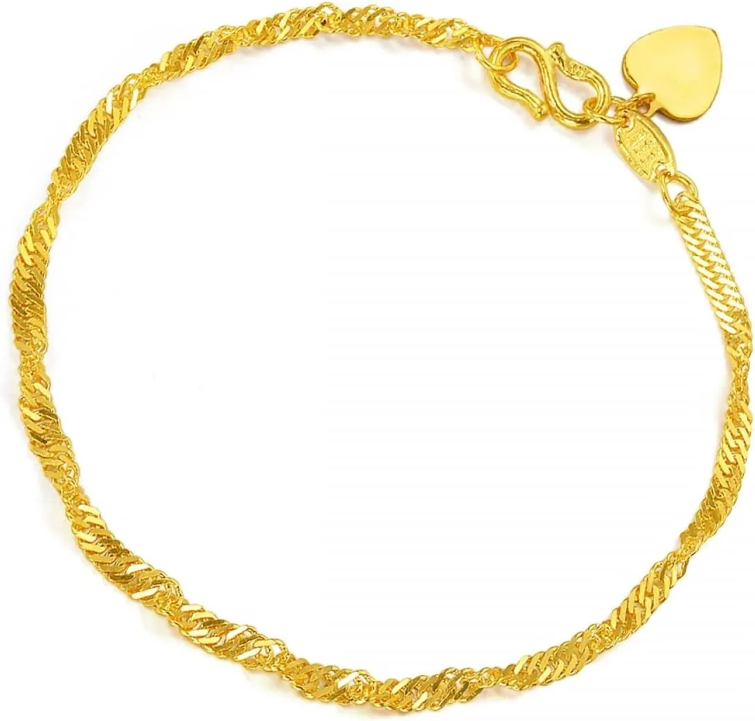 Bracelet for Women 09240B | 6.6 Inches, (17 CM) CHOW SANG SANG 999.9 24K Solid Gold Price-by-Weight urgent static retrospect season 3.74g Gold Twisted Chain 