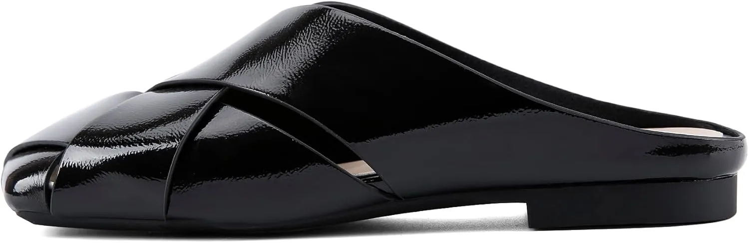 Braided Slip-On Flats Comfortable Lightweight Casual elaborate rustproof idle fancy Slippers Women's Mules Square Toe Closed Toe Sandals Open Back 