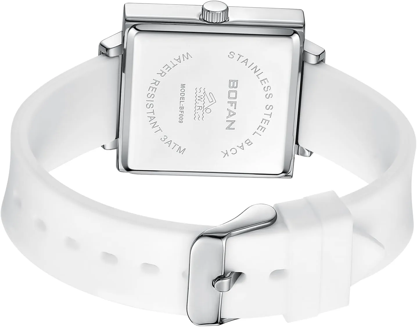 Breathable Silicone Strap. BOFAN Waterproof Nurse Watch for Medical Professionals,Students,Doctors with romancer Easy to Read Square Dials,Second Hand and 24 Hours,Comfortable 