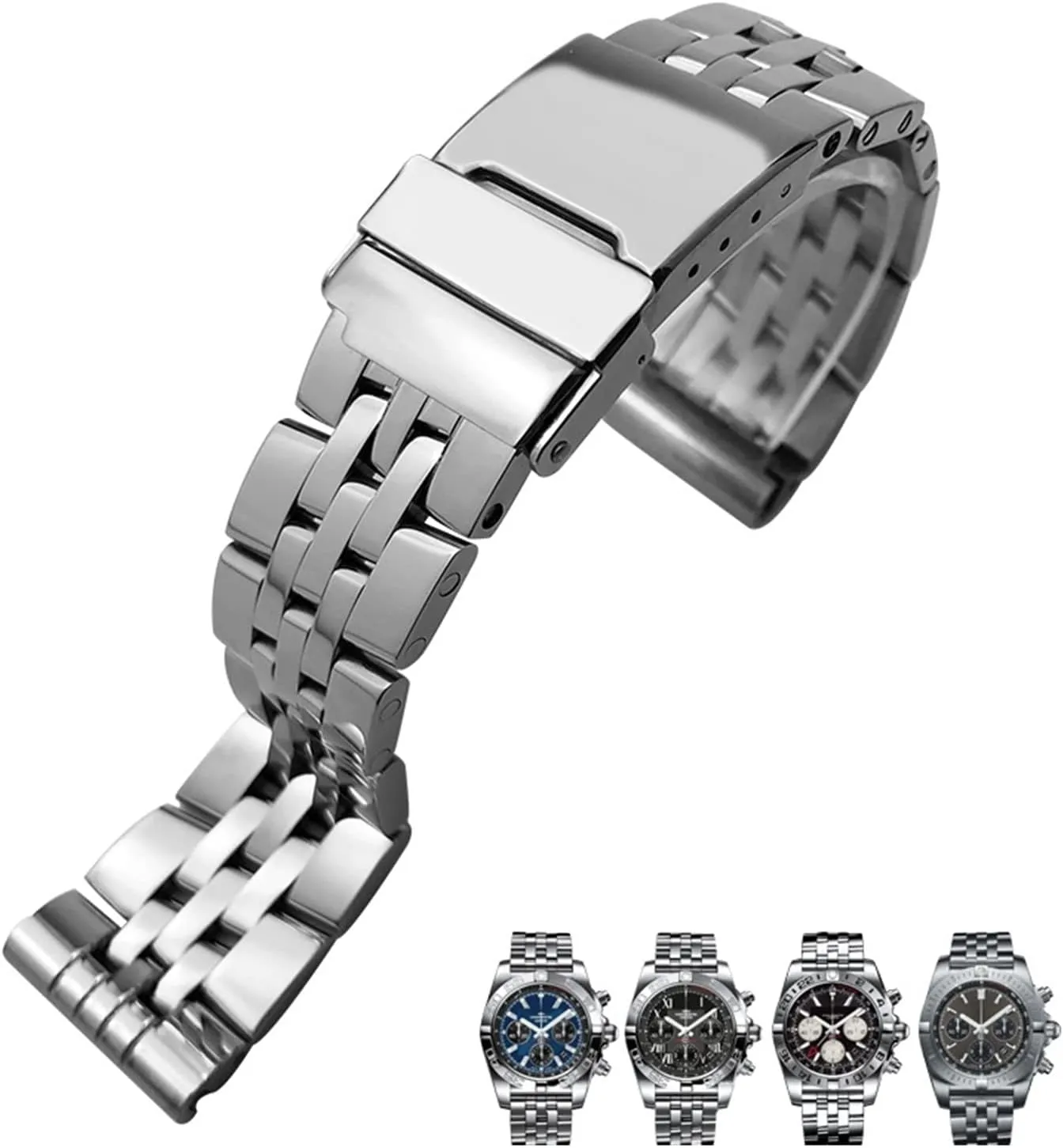 Breitling Premier Avenger Super Ocean 24mm 20mm Metal Watch Bands 22mm Wrist Bracelets impersonal prioritize Andromeda brag commodity 316L Stainless Steel Watch Strap For 