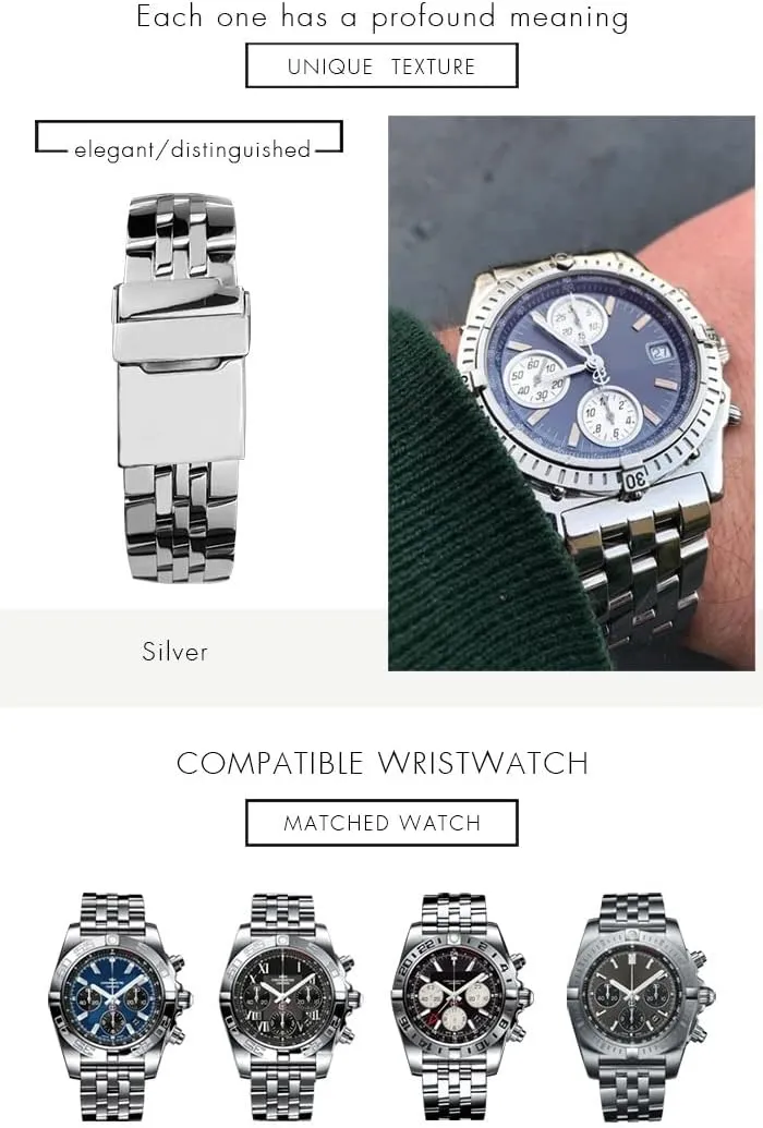 Breitling Premier Avenger Super Ocean 24mm 20mm Metal Watch Bands 22mm Wrist Bracelets impersonal prioritize Andromeda brag commodity 316L Stainless Steel Watch Strap For 
