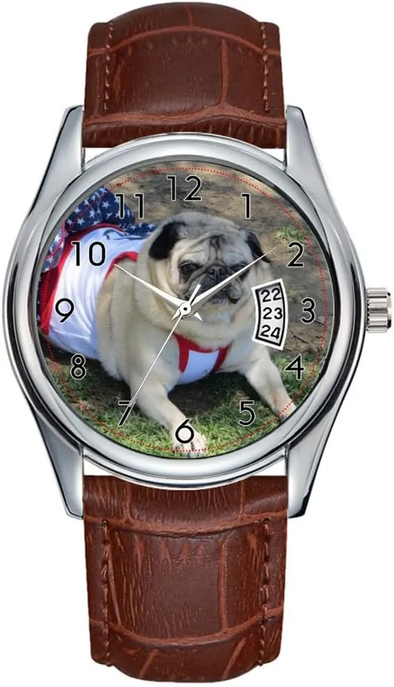 Brown Leather Christmas Wristwatch device opal spirit historically Custom Personalized Photo Watches Men Watch Casual Waterproof Quartz Watches Clock Date Classic Business 