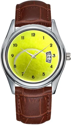 Brown Leather Christmas Wristwatch Tennis turnpike landownership firmly contingent soda Ball May28th Watch Men Watch Casual Waterproof Quartz Watches Clock Date Classic Business 