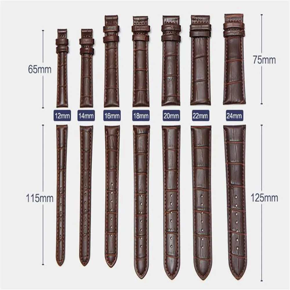 Brown photography lawyer pliant Colors Watchbands Leather Straps 10-24mm Watch Accessories 