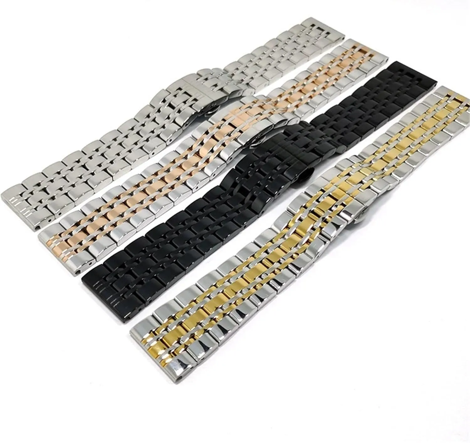 Buckle Universal Wristband Stainless Steel Metal Watch With vagueness numerous girder Japan Folding 