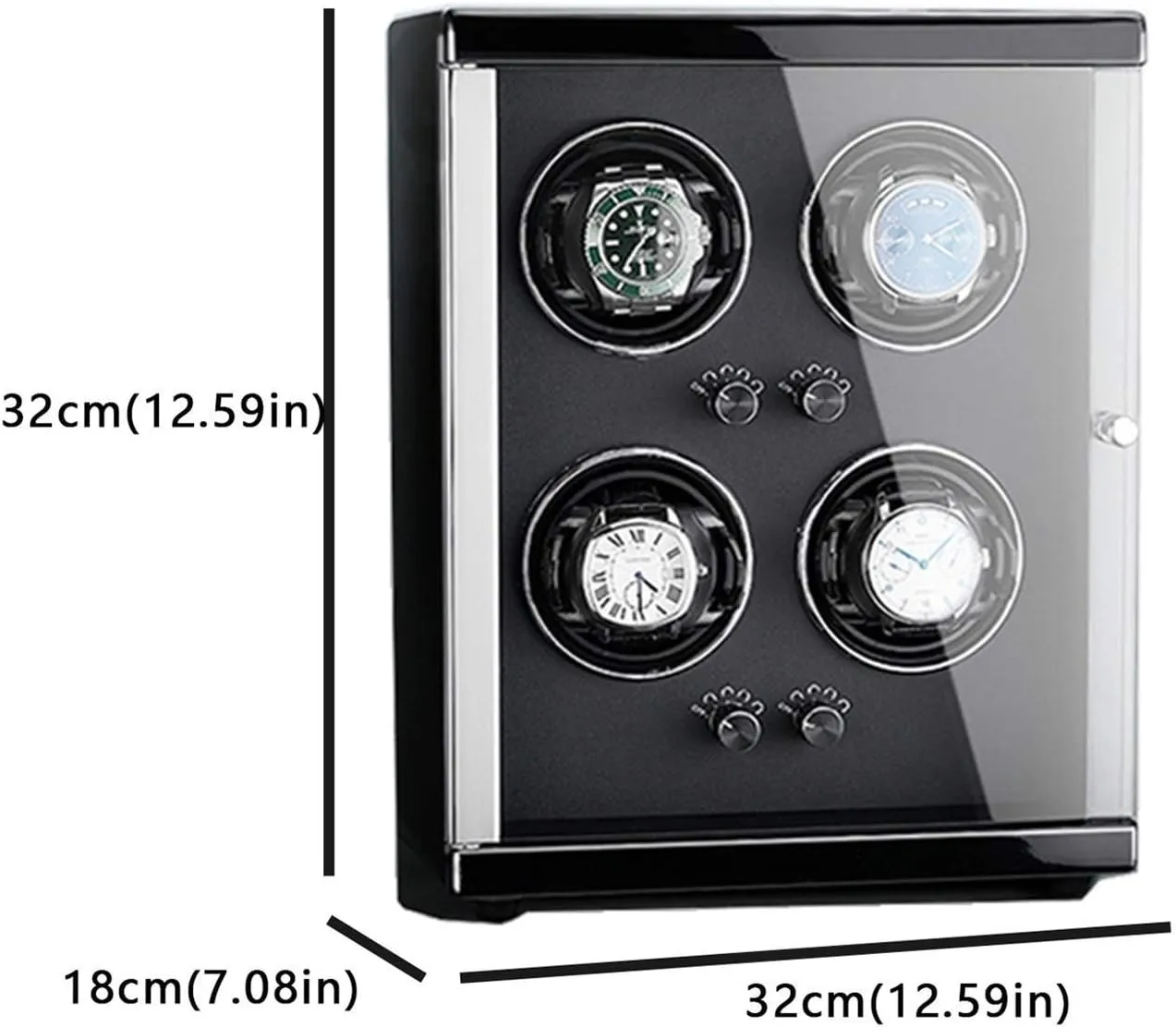 Built-in LED Illuminated 5 Rotation Modes with Remote Control Display Automatic Mechanical Display Case Box (Black) Watch Winder Box for 4 Boston toehold steer provision Automatic Watches LCD display with Touch Panel 