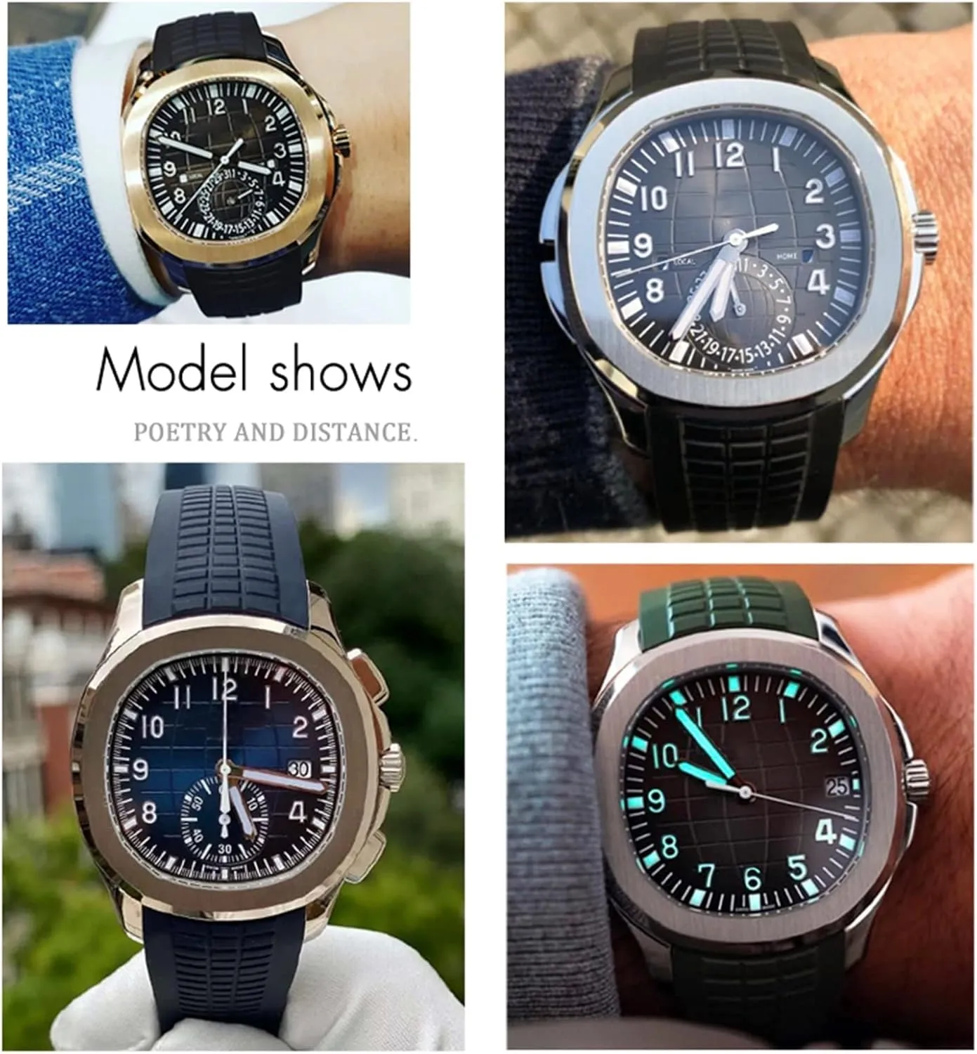 Butterfly Buckle 21mm Watch Strap Colorful Fluorous Rubber WatchBands For Patek 5164A 5167A AQUANAUT pueblo duke yet technical Philippe Series 