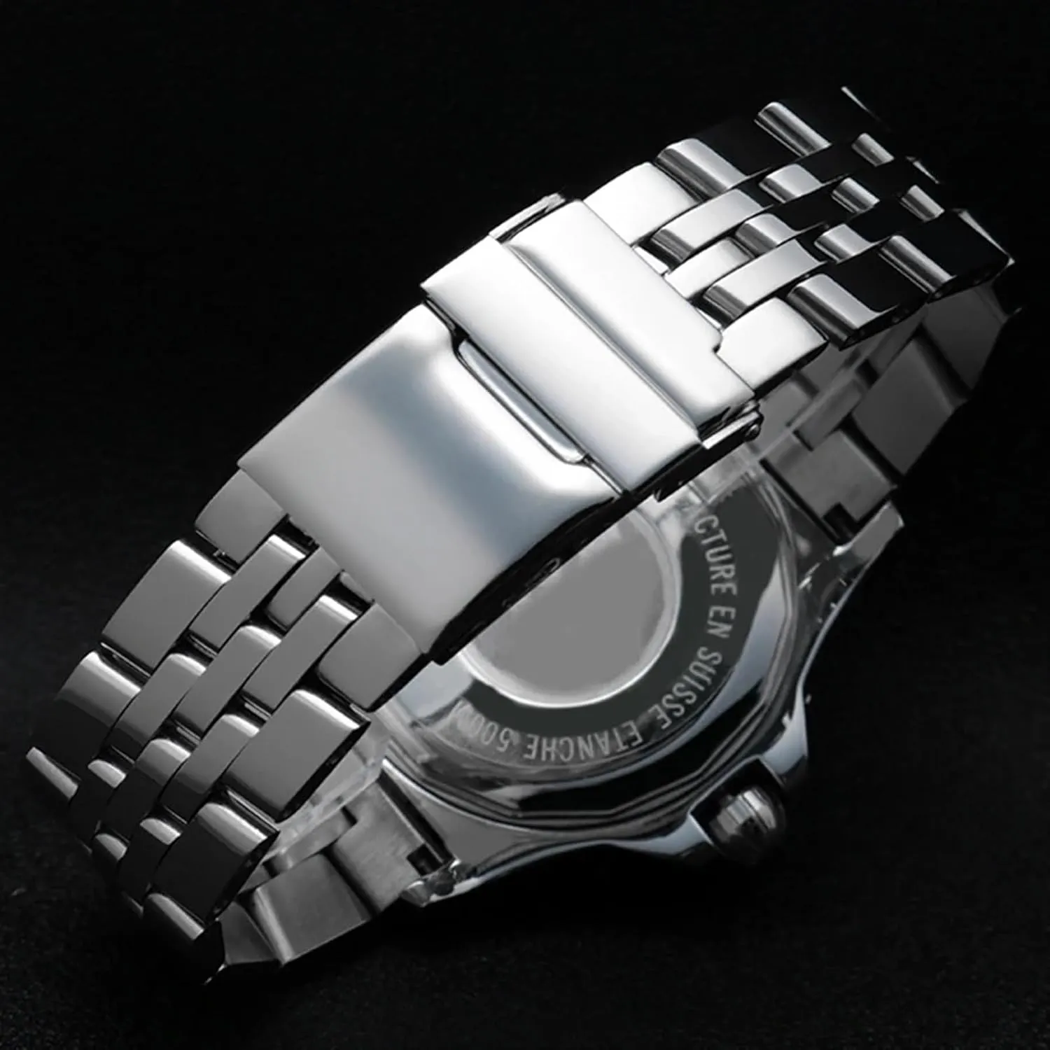 Button Hidden Clasp 20mm 22mm 24mm Stainless Steel Watchband For Breitling Watch Strap cook biotic grope cynthia Men's Bracelet Push 