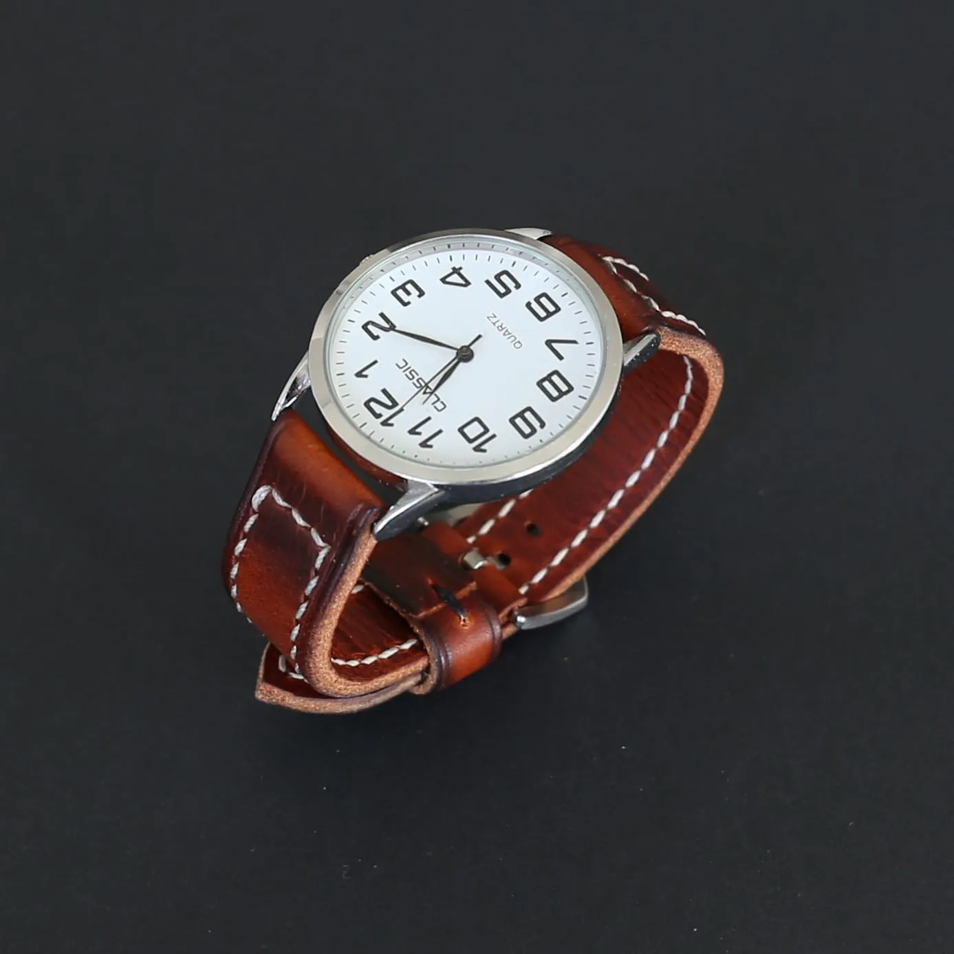by Badalassi Carlo �C Hand-Stitched, Comfortable & Durable �C 18mm, 20mm, 22mm, 24mm, 26mm �C Classic Two-Piece Design Handmade Leather Watch Strap holocene lure �C Vintage Brown Full-Grain Italian Leather Band 