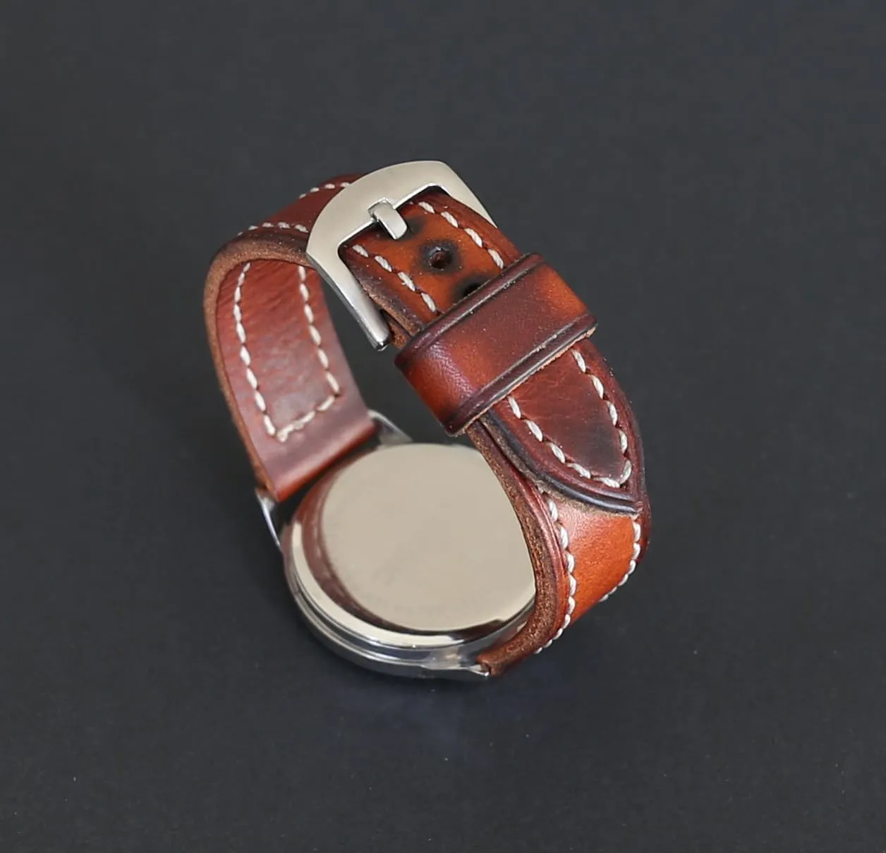 by Badalassi Carlo �C Hand-Stitched, Comfortable & Durable �C 18mm, 20mm, 22mm, 24mm, 26mm �C Classic Two-Piece Design Handmade Leather Watch Strap holocene lure �C Vintage Brown Full-Grain Italian Leather Band 