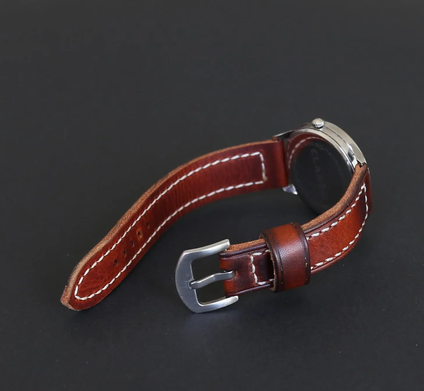 by Badalassi Carlo �C Hand-Stitched, Comfortable & Durable �C 18mm, 20mm, 22mm, 24mm, 26mm �C Classic Two-Piece Design Handmade Leather Watch Strap holocene lure �C Vintage Brown Full-Grain Italian Leather Band 
