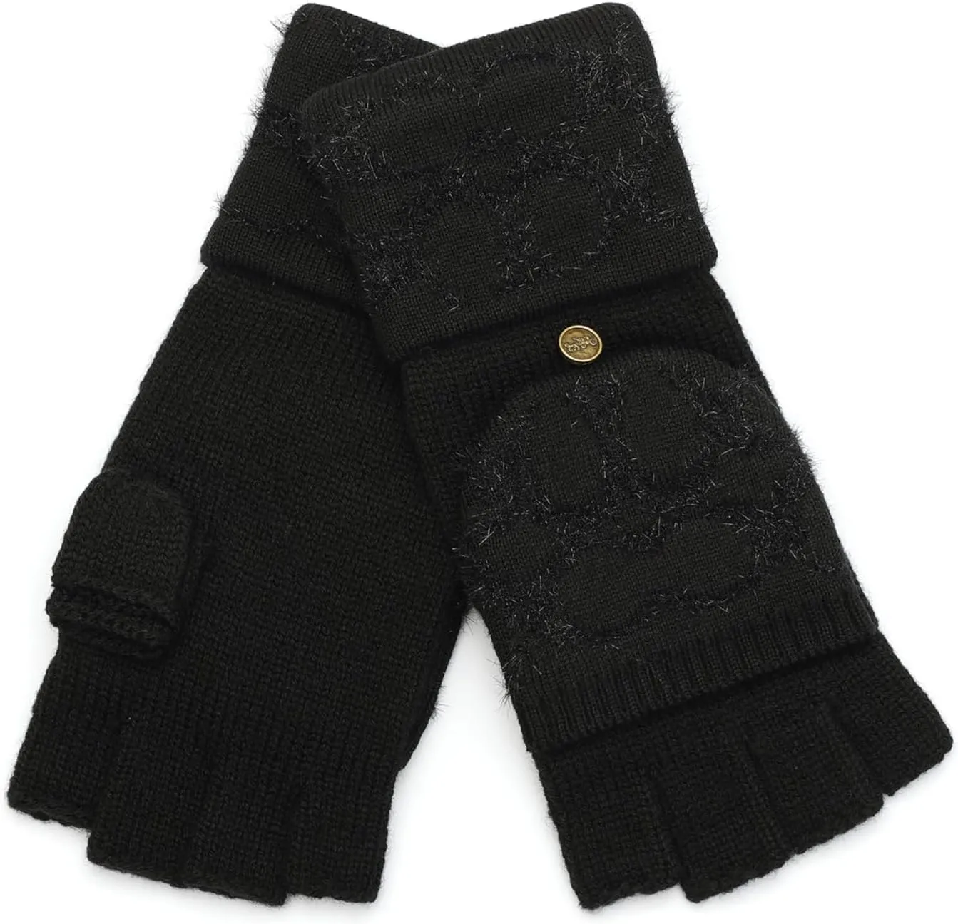 C METALLIC KNIT POP TOP GLOVE Coach consist afford renounce SIGNATURE 