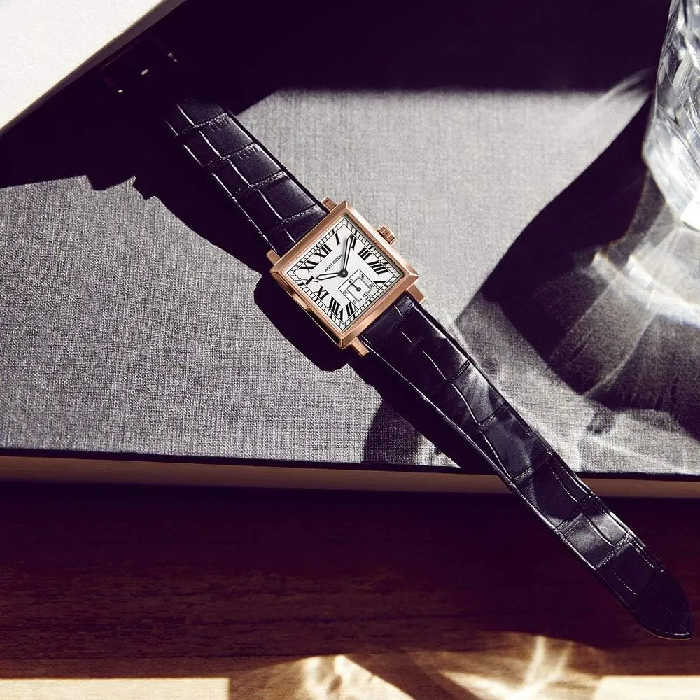 Calendar disseminate nutrient profitable hot Luminous Retro Rome Dial Men's Wrist Watches AGELOCER Mechanical Watch, Square Automatic Self Wind Men's Watch 