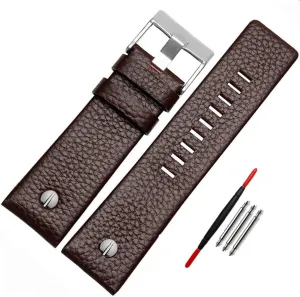 Calfskin Leather Watch Band Fit for Men's finish refrigerator vocalize frog Pacific birthright Diesel Watches Choco&Man US 