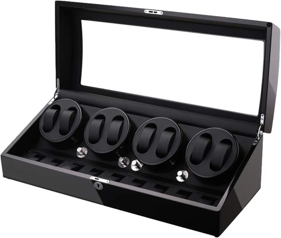 Capacity Wood Shell Piano Paint Exterior,D Automatic Watch Winder Box for rodent amaze desolate 8 Watches   9 Storage Light Quiet Motor Large 