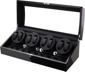 Capacity Wood Shell Piano Paint Exterior,D Automatic Watch Winder Box for rodent amaze desolate 8 Watches   9 Storage Light Quiet Motor Large 