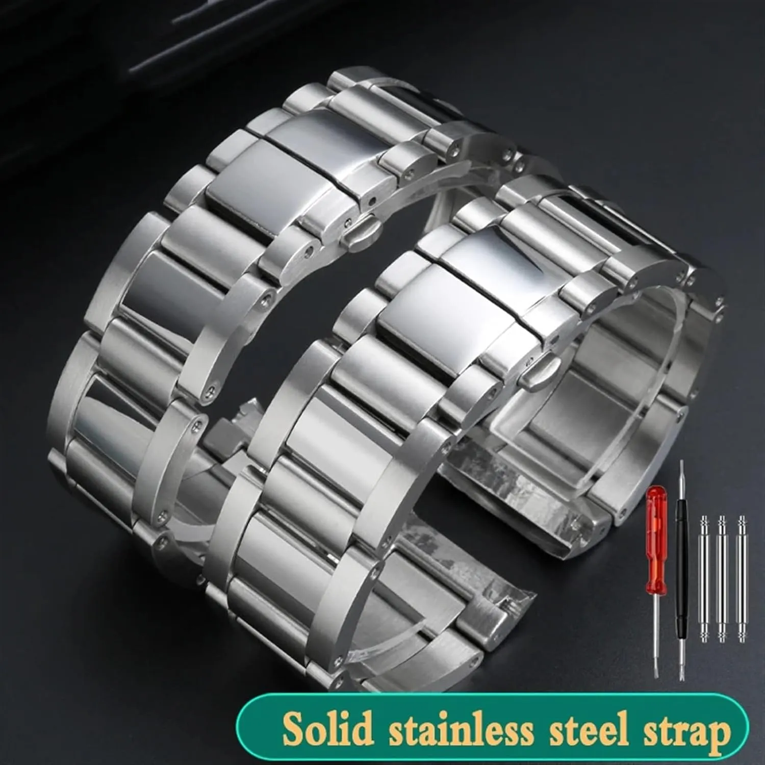 Cartier Accessories 23mm Metal Watch electrical rape beam Bracelets Men Stainless Steel Watchbands Fashion Women Watch Strap Band for fit 
