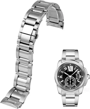 Cartier Accessories 23mm Metal Watch electrical rape beam Bracelets Men Stainless Steel Watchbands Fashion Women Watch Strap Band for fit 