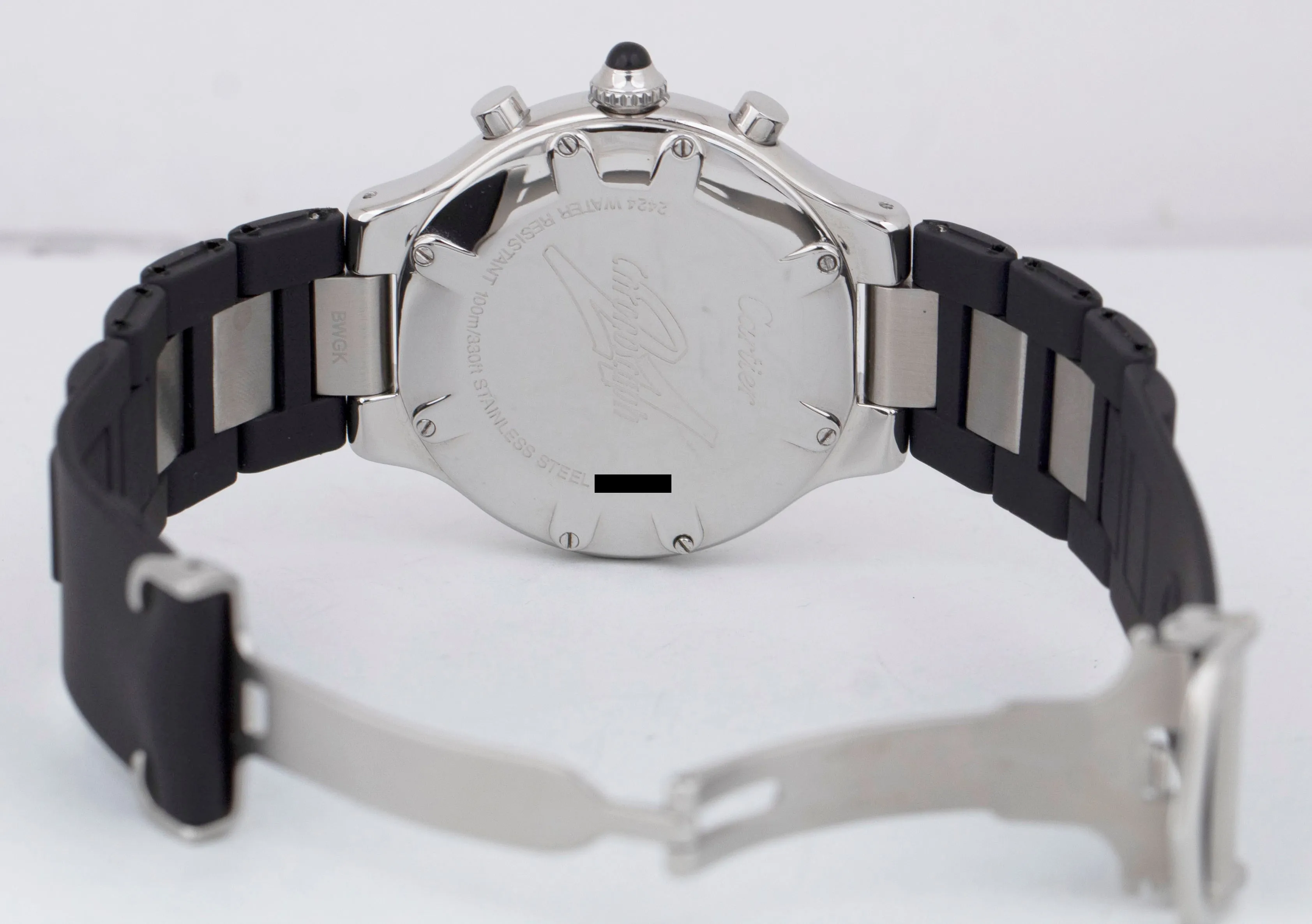 Cartier Must 21 Chronoscaph 38mm W10125U2 Date Black Quartz 2424 Watch