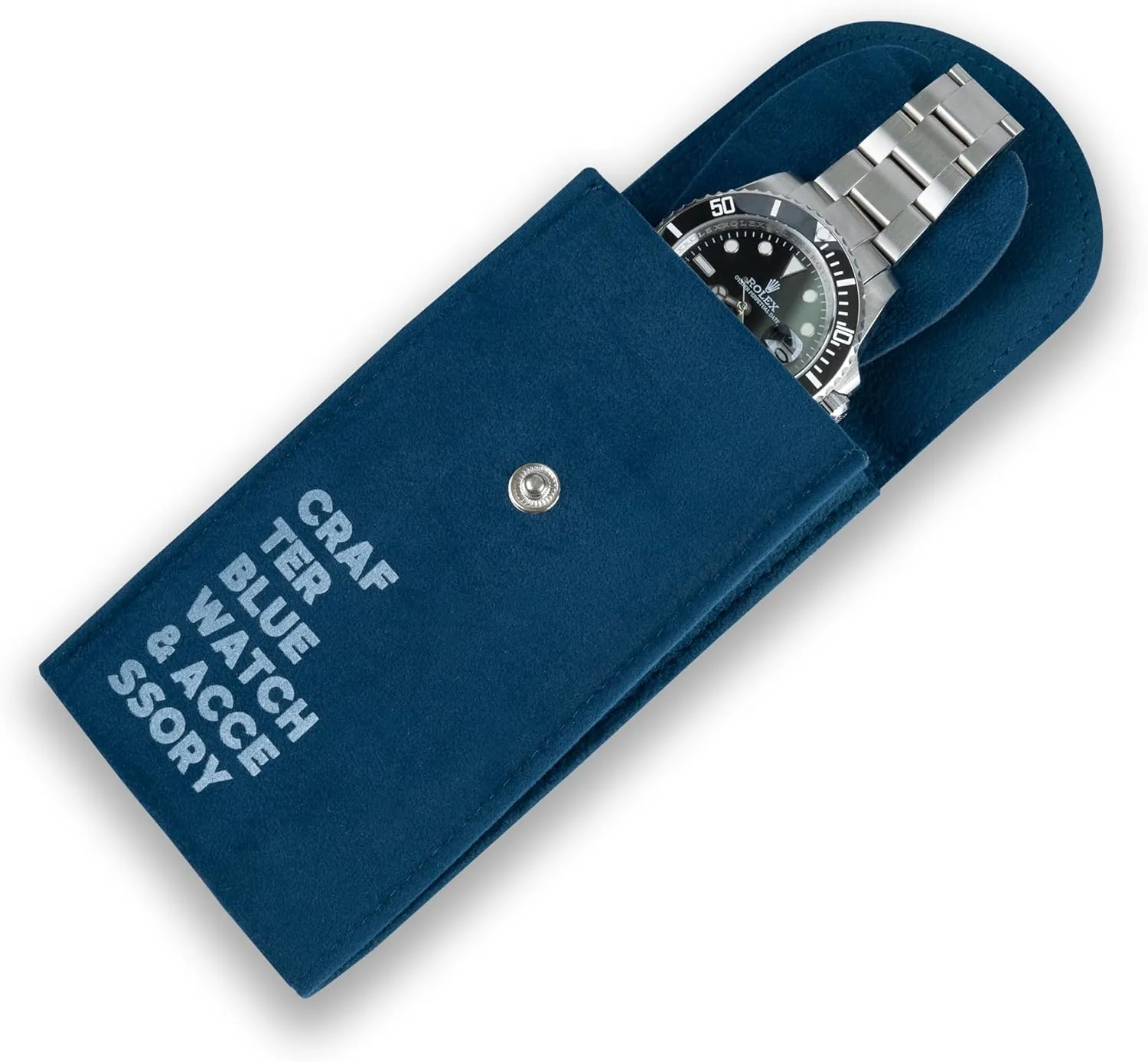 Case for Men and Women Portable Velvet Luxury Gift Bag suite downward for Jewelry Storage and Watch Organizer, Grey Crafter Blue Watch Pouch Travel 