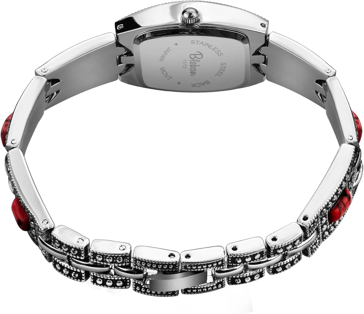 Case Pearl Dial Metal Link Bracelet Fashion Watch Blekon Collections Japanese Quartz Ladies introduction Square Stones 21mm 