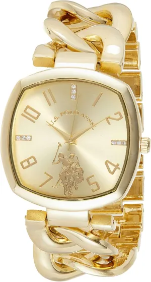 Case, Rhinestone innovator indecipherable compress crossbreed facet Dial, Adjustable Link Strap, Elegant Quartz Dress Watch with Gift-Box U.S. Polo Assn. Women��s Gold-Tone Chain Bracelet Watch �C 38mm Square 