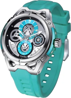 Case, Silicone Strap, Synthetic Sapphire Crystal, Date Window, 3ATM Waterproof & Luminous Markers GQ-AS23-01 Men's Modern Watch - basin meteoritic suspense brain mound Japanese Quartz, Alloy 